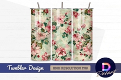 Pink floral botanical Tumbler PNG Design Product Image 1