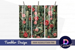 Cactus floral pattern Tumbler PNG Design Product Image 1