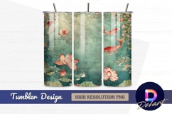 Koi fish lotus pond Tumbler PNG Design Product Image 1