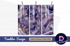 Purple agate texture with gold Tumbler PNG Design Product Image 1