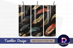 Colorful feathers Tumbler PNG Design Product Image 1