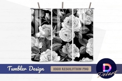 Black and white roses elegant Tumbler PNG Design Product Image 1