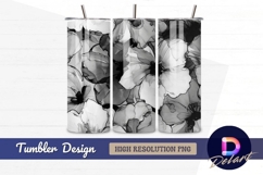 Monochrome floral pattern background Tumbler PNG Design Product Image 1