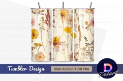 Pastel floral seamless pattern Tumbler PNG Design Product Image 1