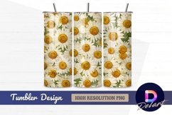 Daisy flowers Tumbler PNG Design Product Image 1