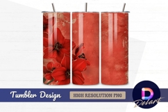 Red floral Tumbler PNG Design Product Image 1