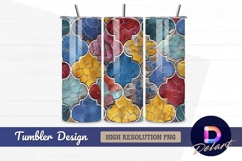 Colorful cracked quatrefoil Tumbler PNG Design Product Image 1