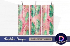 Feather seamless pattern pink background Tumbler PNG Design Product Image 1