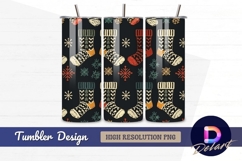 Holiday socks and snowflakes Tumbler PNG Design Product Image 1