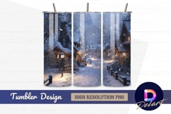 Snowy village winter wonderland Tumbler PNG Design Product Image 1