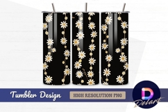 Daisy chains pattern on black Tumbler PNG Design Product Image 1