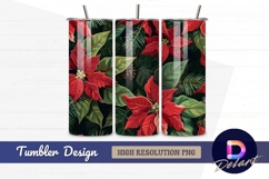 Poinsettia christmas floral Tumbler PNG Design Product Image 1