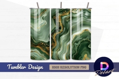 Green and gold agate stone Tumbler PNG Design Product Image 1