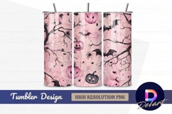 Pink halloween Tumbler PNG Design Product Image 1