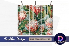 Protea flowers and foliage Tumbler PNG Design Product Image 1