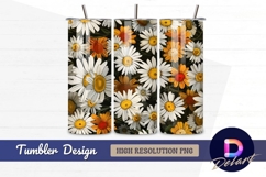 Daisy floral Tumbler PNG Design Product Image 1