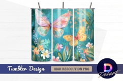 Butterfly garden art for Tumbler PNG Design Product Image 1