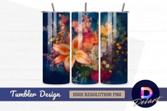 Abstract floral arrangement with lily Tumbler PNG Design Product Image 1