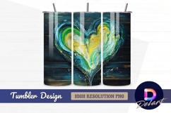 Textured heart colorful oil painting Tumbler PNG Design Product Image 1