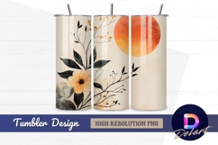 Floral design with sun for Tumbler PNG Design Product Image 1