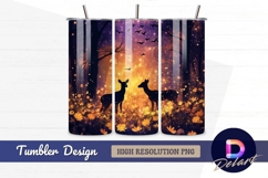Magical deer forest scene for Tumbler PNG Design Product Image 1
