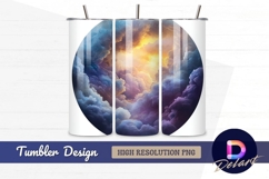 Dreamy clouds circle design for Tumbler PNG Design Product Image 1