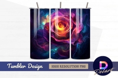 Cosmic rose floral nebula galaxy art Tumbler PNG Design Product Image 1