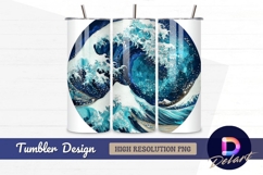 Great wave impressionist painting Tumbler PNG Design Product Image 1