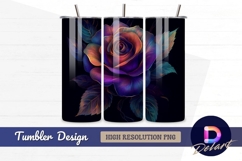 Abstract rose with purple and gold hues Tumbler PNG Design Product Image 1