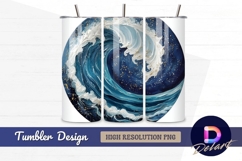 Ocean wave tumbler wrap design art Tumbler PNG Design Product Image 1