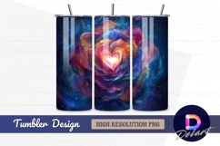 Cosmic rose with heart center Tumbler PNG Design Product Image 1