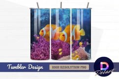Clownfish swimming around the reef Tumbler PNG Design Product Image 1