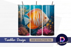 Vibrant orange white discus fish Tumbler PNG Design Product Image 1