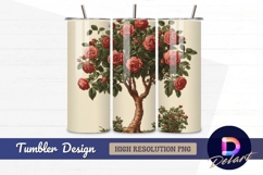 Antique rose tree illustration for Tumbler PNG Design Product Image 1