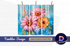 Bright floral artwork for background Tumbler PNG Design Product Image 1