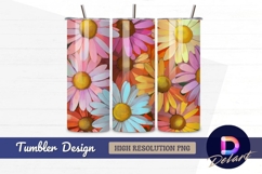 Colorful daisy flowers Tumbler PNG Design Product Image 1
