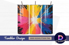 Colorful paint splatter explosion Tumbler PNG Design Product Image 1