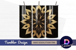 Golden leaf mandala Tumbler PNG Design Product Image 1