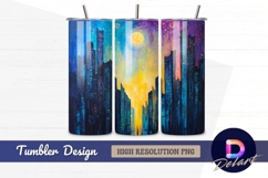 Abstract cityscape at night Tumbler PNG Design Product Image 1