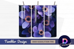 Purple anemone flower arrangement for Tumbler PNG Design Product Image 1