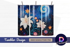 Dreamy floral garden galaxy Tumbler PNG Design Product Image 1