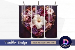 Floral heart arrangement for valentines Tumbler PNG Design Product Image 1