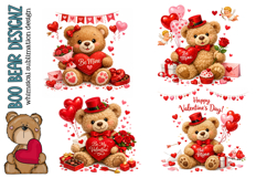 Valentines Day Teddy Bear Clipart Product Image 1