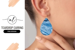 Blue Marbled Texture Teardrop Earring Png Product Image 1