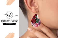 Watercolor Roses in Shades of Red Pink and Purple with Green Product Image 1