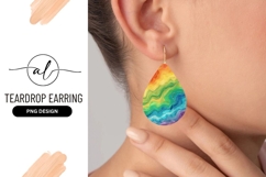 Abstract Rainbow Watercolor Swirls with White Lines Product Image 1