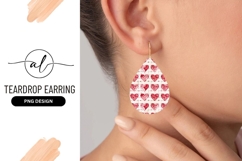 Red Watercolor Hearts Pattern on Cream Grid Background Product Image 1
