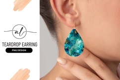 Abstract Floral Composition in Teal and Gold Product Image 1