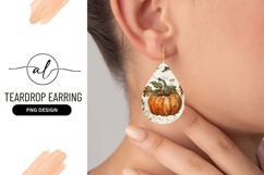 Watercolor Pumpkin Illustration with Leaves and Vines Product Image 1