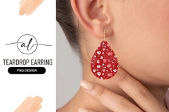 Red background with hearts roses and floral elements pattern Product Image 1